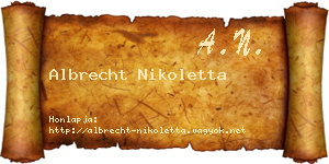 Albrecht Nikoletta névjegykártya