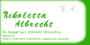 nikoletta albrecht business card